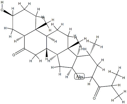 16β,23-Epoxy-3β-hydroxy-5α-cholestane-6,24-dione 结构式