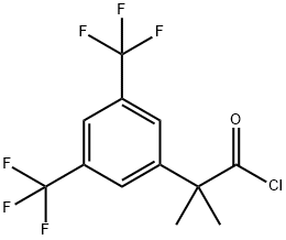 2-(3,5-双-三氟甲基-苯基)- 2-甲基-丙酰氯 结构式
