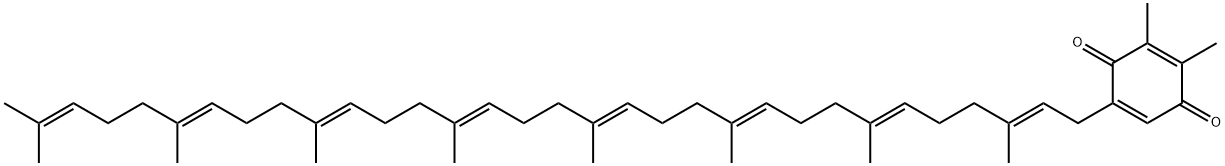 2,3-Dimethyl-5-[(2E,6E,10E,14E,18E,22E,26E)-3,7,11,15,19,23,27,31-octamethyl-2,6,10,14,18,22,26,30-dotriacontaoctenyl]-2,5-cyclohexadiene-1,4-dione 结构式