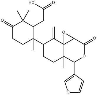 6-[4-(3-Furanyl)-1a,2,4,4a,5,6,7,8-octahydro-4a-methyl-8-methylene-2-oxooxireno[d][2]benzopyran-7-yl]-2,2,6-trimethyl-3-oxocyclohexaneacetic acid 结构式