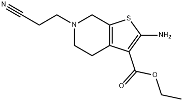 Ethyl-2-amino-6-(2-cyanoethyl)-4,5,6,7-tetrahydrothieno[2,3-c]pyridine-3-carboxylate 结构式