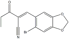 3-(6-bromo-1,3-benzodioxol-5-yl)-2-propionylacrylonitrile 结构式