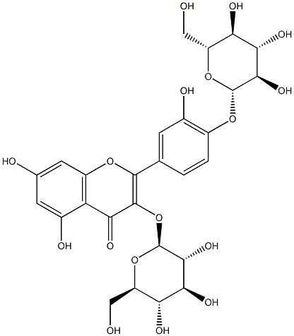 槲皮素 3,4'-二葡糖甙 结构式