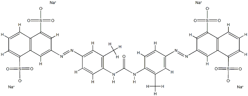 3,3'-Ureylenebis[(3-methyl-4,1-phenylene)azo]bis[1,5-naphthalenedisulfonic acid disodium] salt 结构式