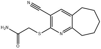 2-[(3-cyano-6,7,8,9-tetrahydro-5H-cyclohepta[b]pyridin-2-yl)sulfanyl]acetamide 结构式