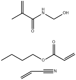 2-丙烯酸丁酯与N-羟甲基-2甲基-2-丙烯酰胺和2-丙烯腈的聚合物 结构式