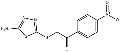 2-[(5-amino-1,3,4-thiadiazol-2-yl)sulfanyl]-1-{4-nitrophenyl}ethanone 结构式