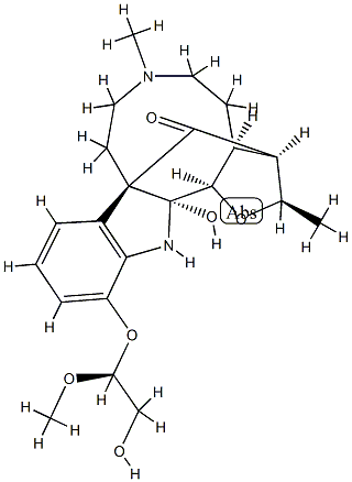 [14β,19R]-16β,19-Epoxy-2-hydroxy-12-[(S)-2-hydroxy-1-methoxyethoxy]-4-methyl-3,4-secocondyfolan-3-one 结构式