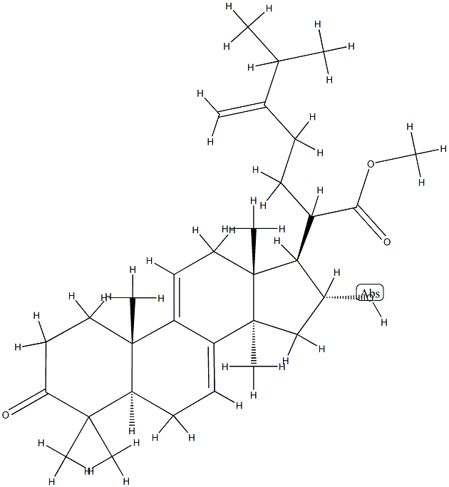 (20ξ)-16α-Hydroxy-24-methylene-3-oxolanosta-7,9(11)-dien-21-oic acid methyl ester 结构式