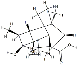 (1R,7aβ,8S,αS)-Octahydro-6β,8-dihydroxy-α,3aβ,5α-trimethyl-1α,4α,6-metheno-1H-indene-1-acetic acid 结构式