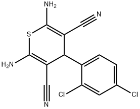 2,6-diamino-4-(2,4-dichlorophenyl)-4H-thiopyran-3,5-dicarbonitrile 结构式