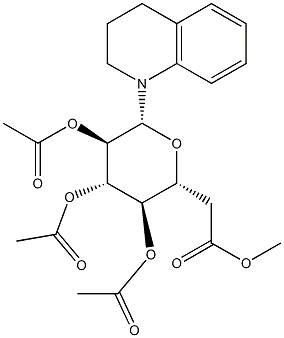 1,2,3,4-Tetrahydro-1-(2-O,3-O,4-O,6-O-tetraacetyl-β-D-glucopyranosyl)quinoline 结构式