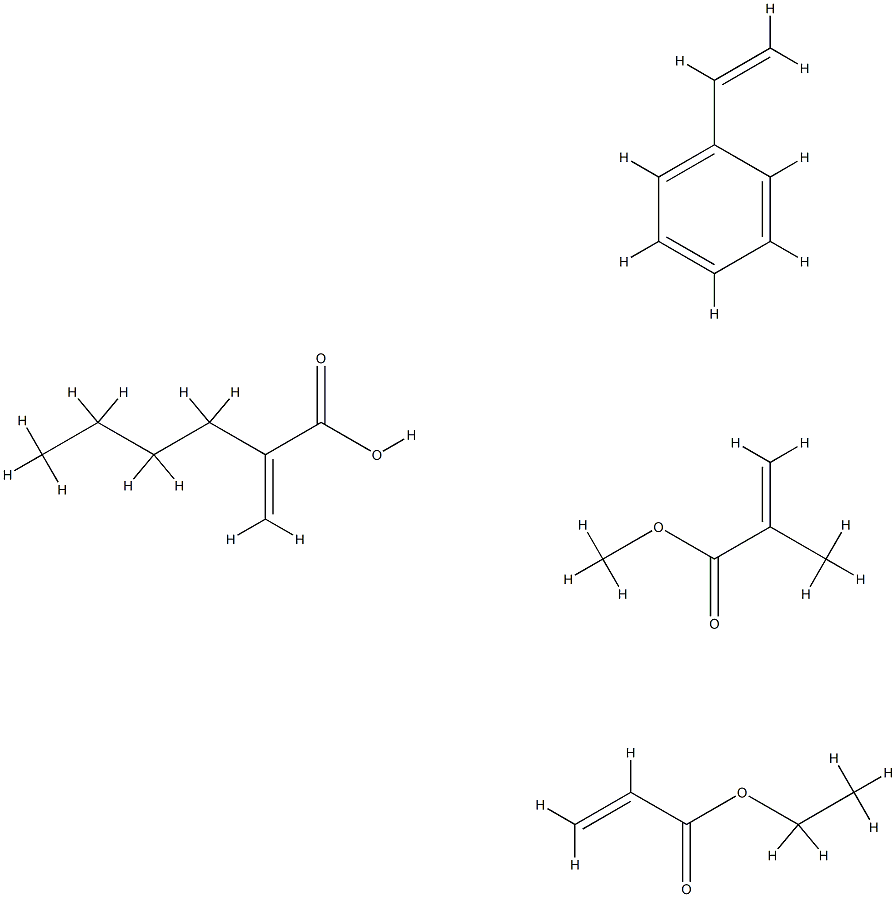 丙烯酸丁酯、丙烯酸乙 酯、苯乙烯、甲基丙烯酸甲酯的聚合物 结构式