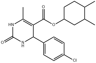 3,4-dimethylcyclohexyl 4-(4-chlorophenyl)-6-methyl-2-oxo-1,2,3,4-tetrahydropyrimidine-5-carboxylate 结构式