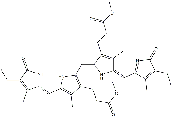 (4R)-2,18-Diethyl-1,4,5,19,23,24-hexahydro-3,7,13,17-tetramethyl-1,19-dioxo-21H-biline-8,12-dipropionic acid dimethyl ester 结构式