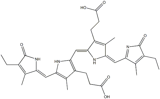 2,18-Diethyl-1,19,22,24-tetrahydro-3,7,13,17-tetramethyl-1,19-dioxo-21H-biline-8,12-dipropionic acid 结构式