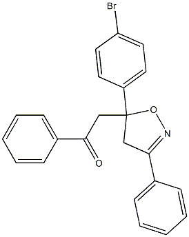 α-[5-(4-Bromophenyl)-3-phenyl-2-isoxazolin-5-yl]acetophenone 结构式