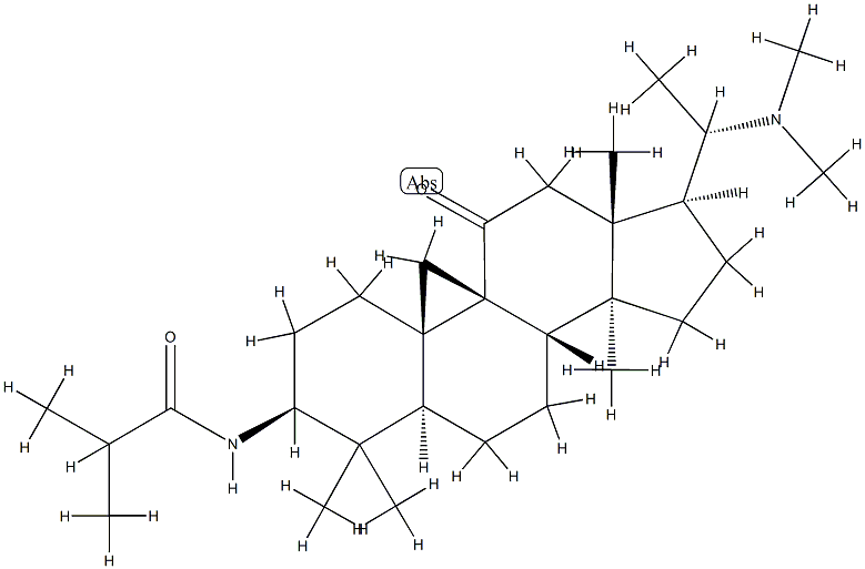 (20S)-20-(Dimethylamino)-4,4,14-trimethyl-3β-(2-methylpropanoylamino)-9,19-cyclo-5α-pregnan-11-one 结构式