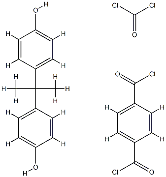 1,4-Benzenedicarbonyl dichloride, polymer with carbonic dichloride and 4,4'-(1-methylethylidene)bis[phenol] 结构式