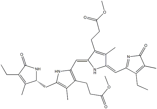 (4R)-2,17-Diethyl-1,4,5,19,23,24-hexahydro-3,7,13,18-tetramethyl-1,19-dioxo-21H-biline-8,12-dipropionic acid dimethyl ester 结构式