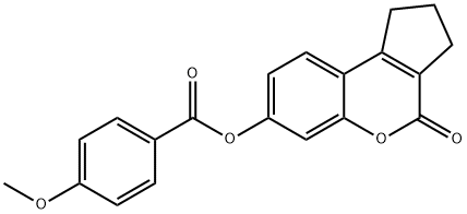 4-oxo-1,2,3,4-tetrahydrocyclopenta[c]chromen-7-yl 4-methoxybenzoate 结构式