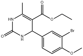 ethyl 4-(3-bromo-4-methoxyphenyl)-6-methyl-2-oxo-1,2,3,4-tetrahydropyrimidine-5-carboxylate 结构式