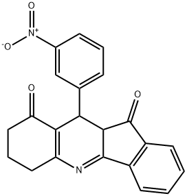 10-{3-nitrophenyl}-7,8,10,10a-tetrahydro-6H-indeno[1,2-b]quinoline-9,11-dione 结构式