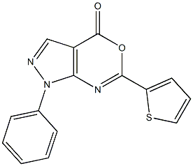 1-phenyl-6-(2-thienyl)pyrazolo[3,4-d][1,3]oxazin-4(1H)-one 结构式