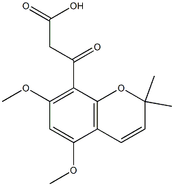 5,7-Dimethoxy-2,2-dimethyl-β-oxo-2H-1-benzopyran-8-propanoic acid 结构式