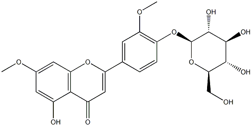 4'-[(β-D-Glucopyranosyl)oxy]-5-hydroxy-3',7-dimethoxyflavone 结构式