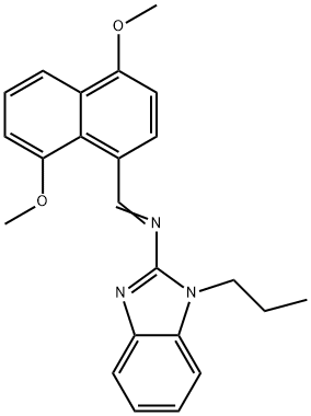 N-[(4,8-dimethoxy-1-naphthyl)methylene]-N-(1-propyl-1H-benzimidazol-2-yl)amine 结构式