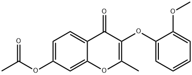 3-(2-methoxyphenoxy)-2-methyl-4-oxo-4H-chromen-7-yl acetate 结构式