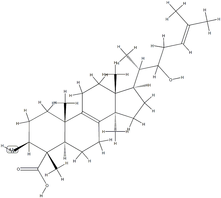 (20S)-3β,22-Dihydroxy-5α-lanosta-8,24-dien-28-oic acid 结构式