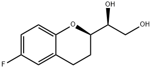 (1’S,2R)-2-(1’,2’-Dihydroxyethyl)-6-fluorochromane 结构式