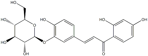 (E)-3-(β-D-Glucopyranosyl)oxy-2',4,4'-trihydroxychalcone 结构式