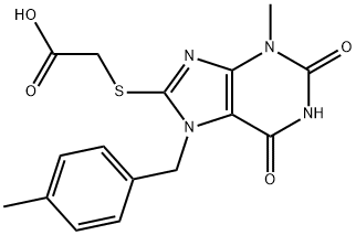 {[3-methyl-7-(4-methylbenzyl)-2,6-dioxo-2,3,6,7-tetrahydro-1H-purin-8-yl]sulfanyl}acetic acid 结构式