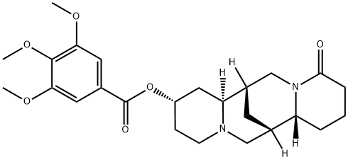 3,4,5-Trimethoxybenzoic acid [(2S,7aα,14aβ)-dodecahydro-11-oxo-7α,14α-methano-2H,6H-dipyrido[1,2-a:1',2'-e][1,5]diazocin-2β-yl] ester 结构式