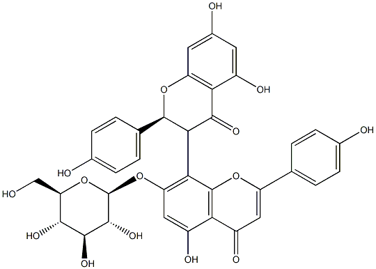 Volkensiflavone 7''-O-glucopyranoside 结构式