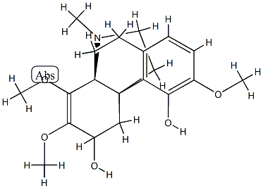 7,8-Didehydro-3,7,8-trimethoxy-17-methylhasubanan-4,6-diol 结构式