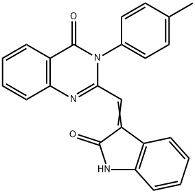 3-(4-methylphenyl)-2-[(2-oxo-1,2-dihydro-3H-indol-3-ylidene)methyl]-4(3H)-quinazolinone 结构式
