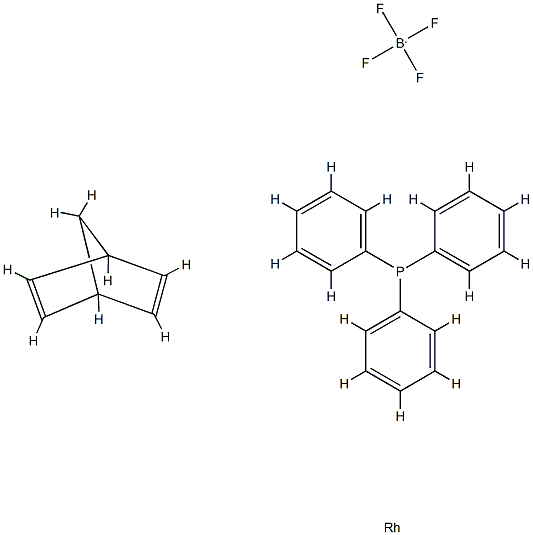 四氟硼酸三苯基膦(2,5-降冰片二烯)合铑(I),聚合物键合型 FIBRE-CAT 结构式