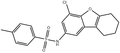 N-(4-chloro-6,7,8,9-tetrahydrodibenzo[b,d]furan-2-yl)-4-methylbenzenesulfonamide 结构式