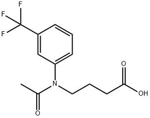 4-[N-(α,α,α-Trifluoro-m-tolyl)-N-acetylamino]butanoic acid 结构式