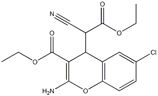 2-氨基-6-氯-ALPHA-氰基-3-(乙氧羰基)-4H-1-苯并吡喃-4-乙酸乙酯 结构式
