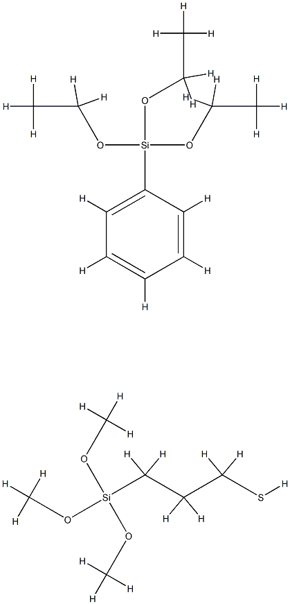 1-Propanethiol, 3-(trimethoxysilyl)-, polymer with triethoxyphenylsilane 结构式