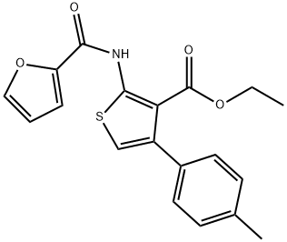ethyl 2-(furan-2-carboxamido)-4-(p-tolyl)thiophene-3-carboxylate 结构式