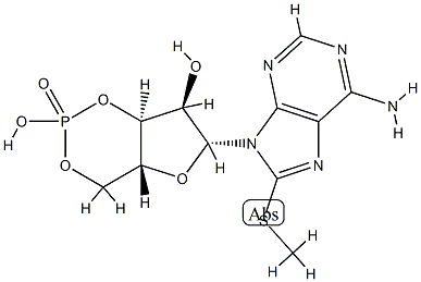 8-(methylthio)cyclic 3',5'-adenosine monophosphate 结构式