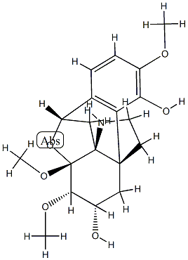 8β,10β-Epoxy-3,7β,8-trimethoxyhasubanan-4,6β-diol 结构式