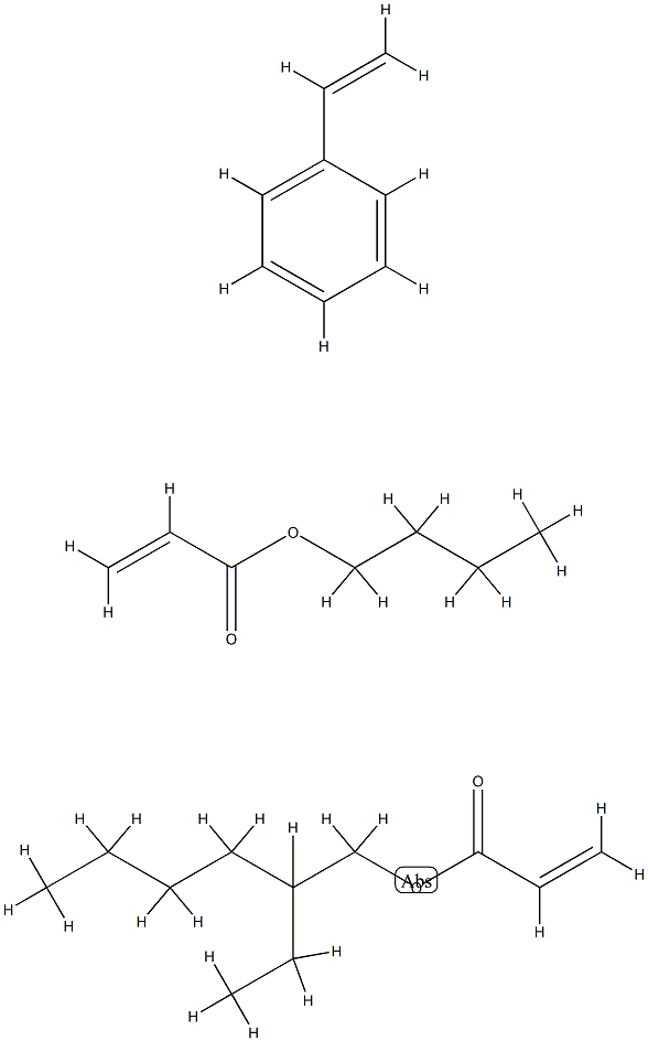 2-丙烯酸丁酯与乙烯苯和2-丙烯酸-2-乙基己酯的聚合物 结构式