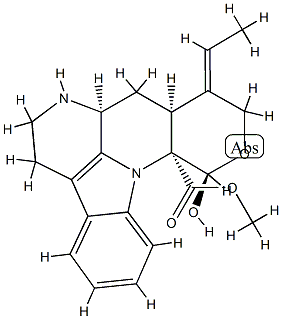 (7aS,9E)-9-Ethylidene-5,6,7,7aα,8,8aα,9,10-octahydro-12β-hydroxyindolo[3,2,1-ij]pyrano[3,4-b][1,5]naphthyridine-12aα(12H)-carboxylic acid methyl ester 结构式